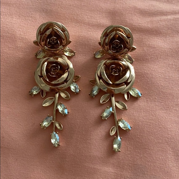 kate spade Jewelry - Kate Spade rose gold rose earrings.